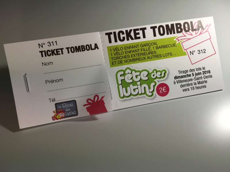 de Tickets Tombola Prédécoupés et Numérique Imprimerie ICB