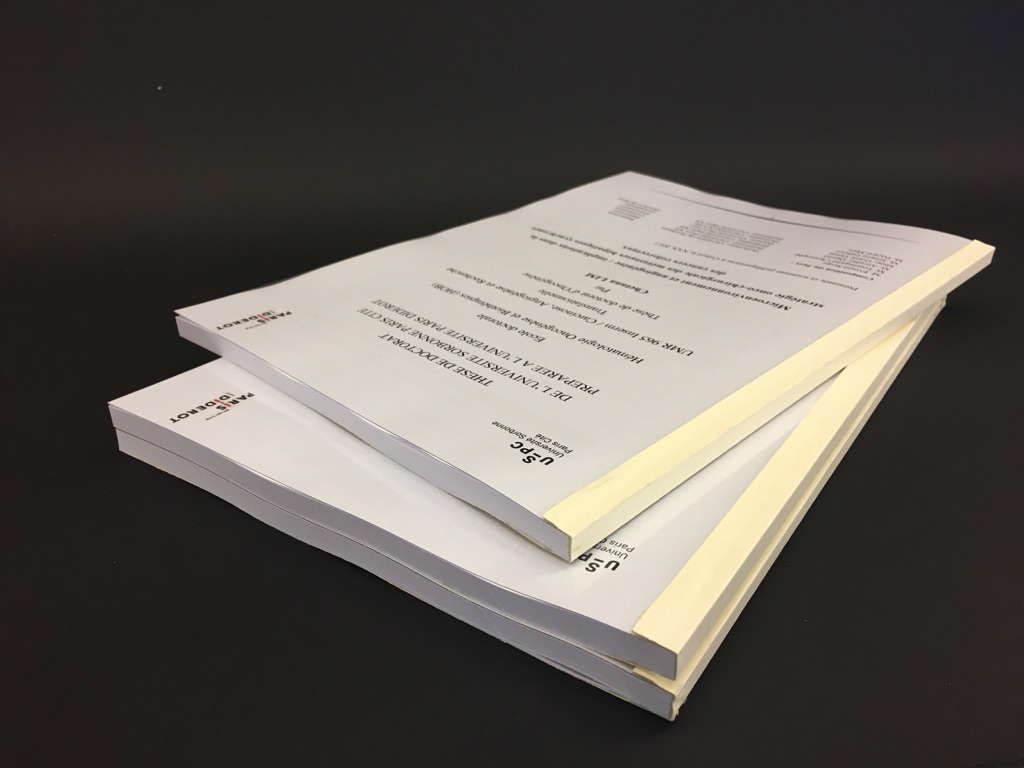 Reliure pour thèse en dos carré collé avec couverture PVC translucide –  Imprimerie ICB