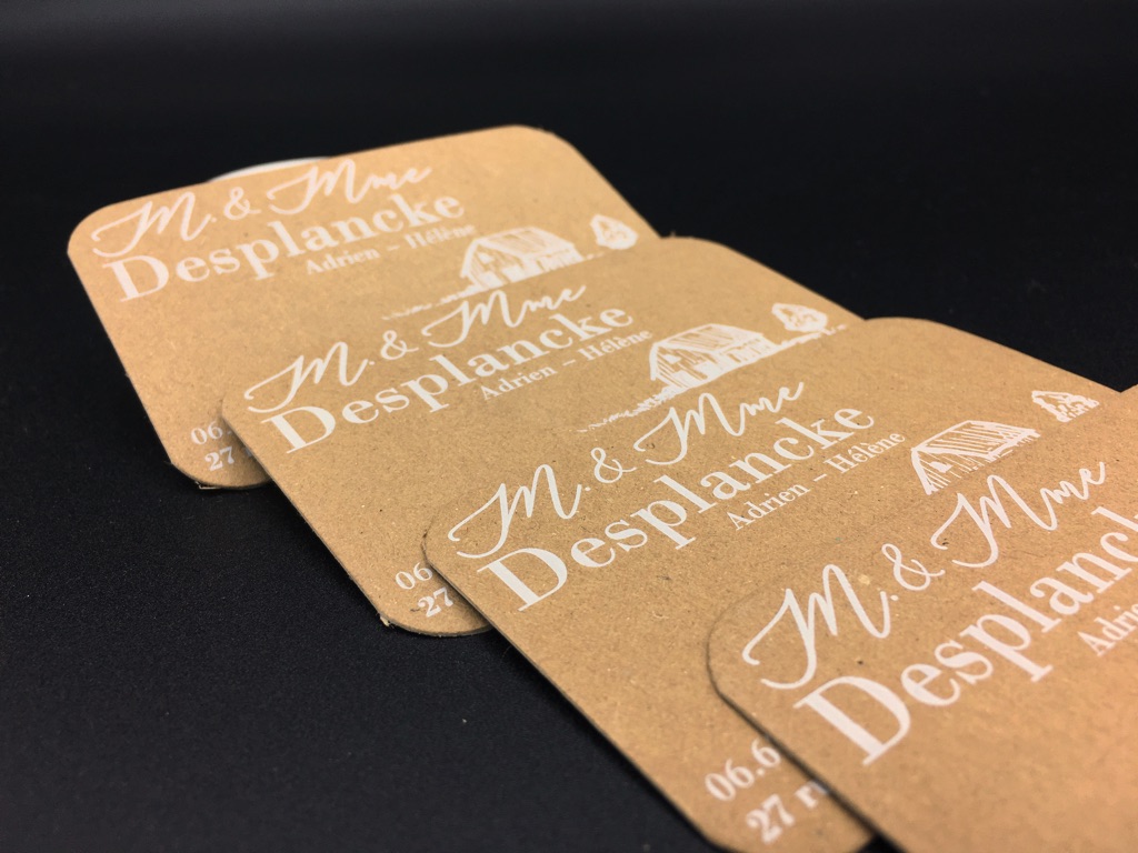 Cartes de visite pour restaurant d'émotions sur papier coton artisanal fait  main avec bords frangés – Impression Letterpress Noir – Imprimerie ICB