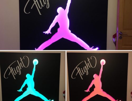 Tableau déco avec logo Jordan – Dibond 3mm avec rétro-éclairage LED