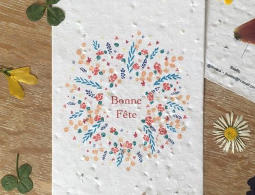 Carte postale Bonne Fête sur papier ensemencé aux graines de fleurs sauvages