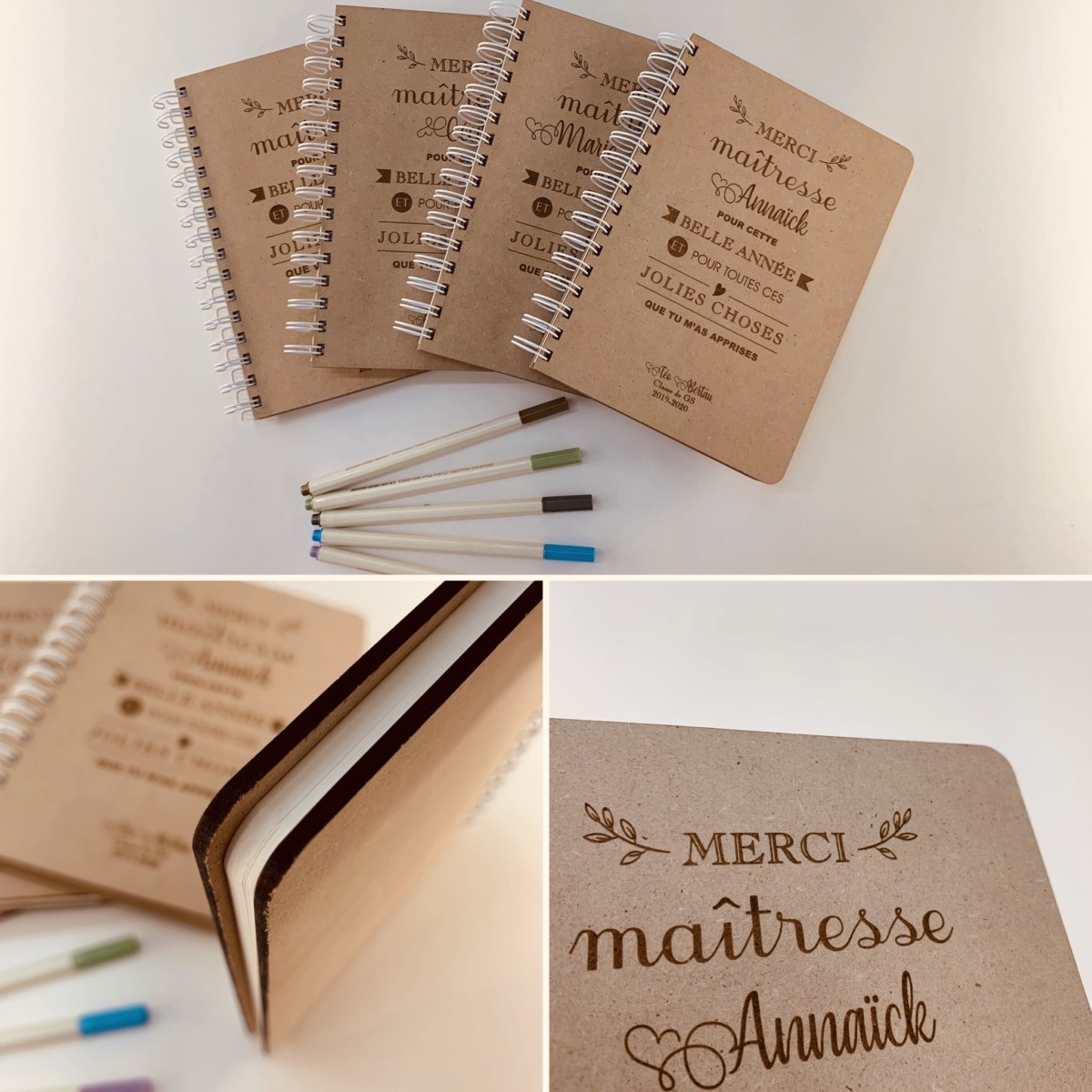 Carnets avec couverture bois