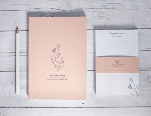Carnet de notes Illustratrice nature rose poudré avec reliure dos carré collé – Couverture Woodstock Cipria 260gr/m2 et pages en papier recyclé Nautilus superwhite