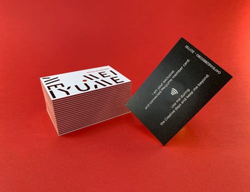 Cartes de visite avec puce NFC – contre collage triplex 1,5mm avec tranche rouge – Sirio color Lampone 700gr/m2
