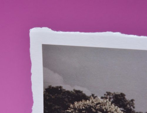 Carte de remerciements photo sur papier coton à bords frangés – Pur Coton 350gr/m2