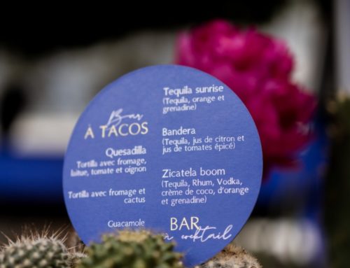 Menu de Mariage rond thème Azulejos – Olin extra blanc – Découpe numérique