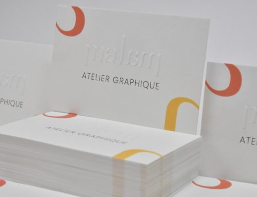 Cartes de visite studio graphique en gaufrage sur palindrome avec foulage – Papier de création old mill premium white – blind embossing