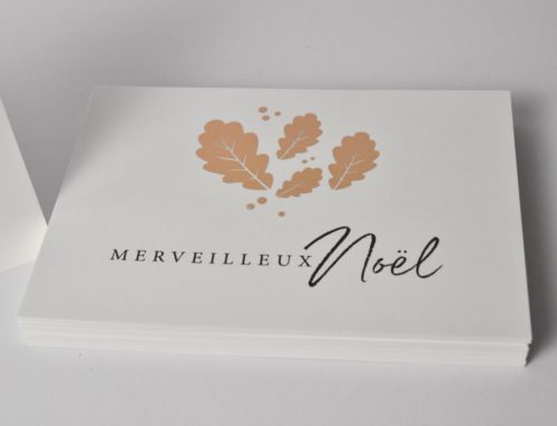 Carte cadeau Noël feuille de chêne en dorure numérique Rose gold – Munken polar 300g