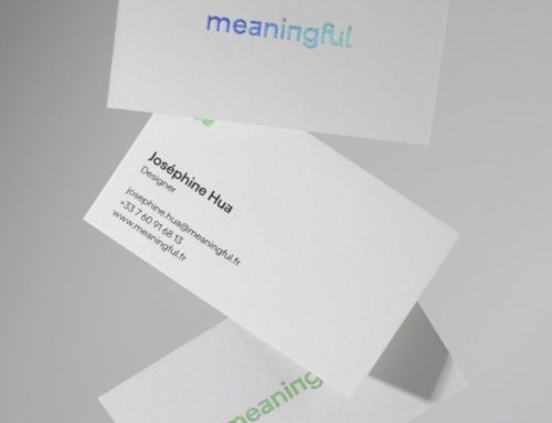 Cartes de visite pour agence immobilière – Dorure à chaud holographique – Materica Gesso 360gr